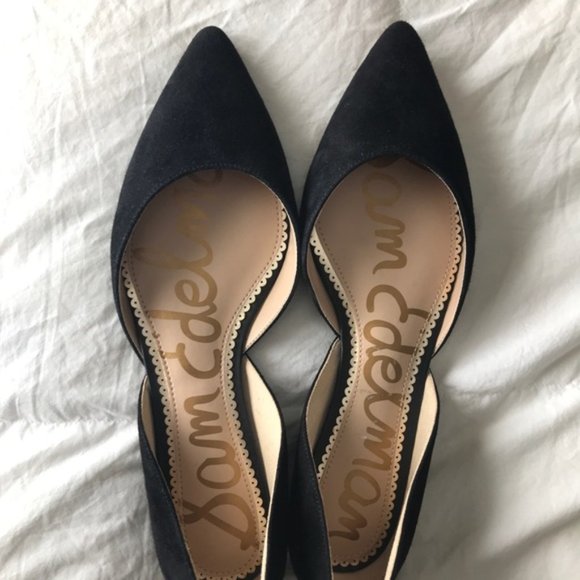 Sam Edelman Rodney D'orsay Women's Flats Black Suede Pointed Toe Flats I Sz 8.5 - Picture 4 of 6